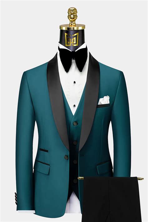 teal tuxedo suit 3 piece.